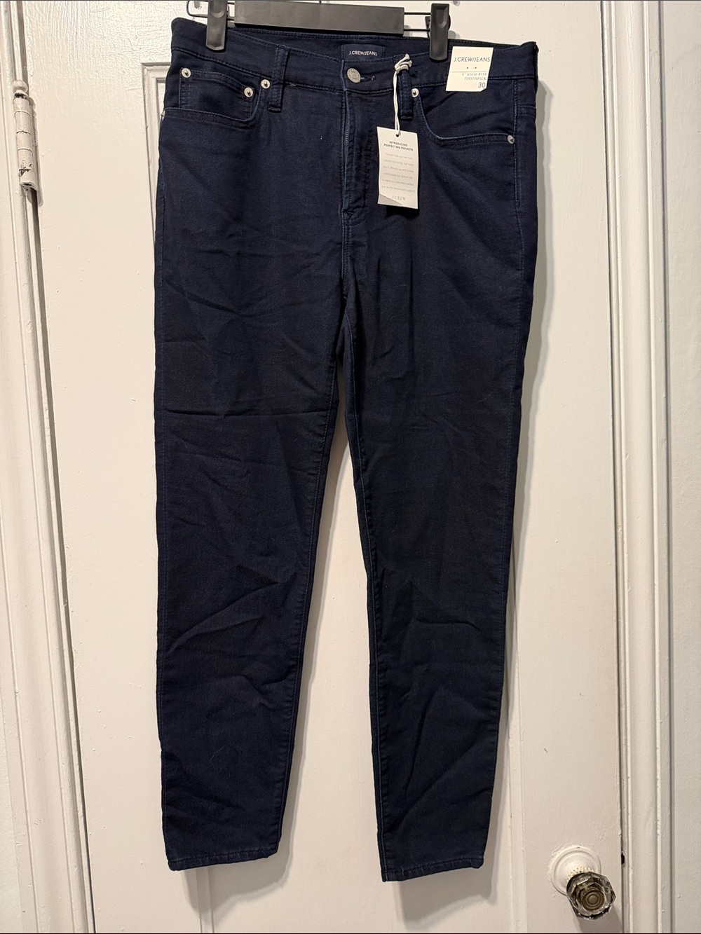 JCrew Dark Blue High-Rise Toothpick Jeans